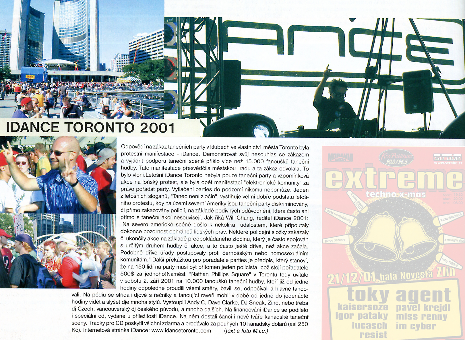 IDANCE Toronto - článek v časopisu Bassline 2001